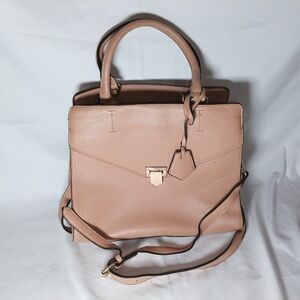 Women’s Blush Pink Structured Leather Tote Bag